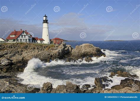 Portland Head Lighthouse, Maine Stock Image - Image of maine, light ...