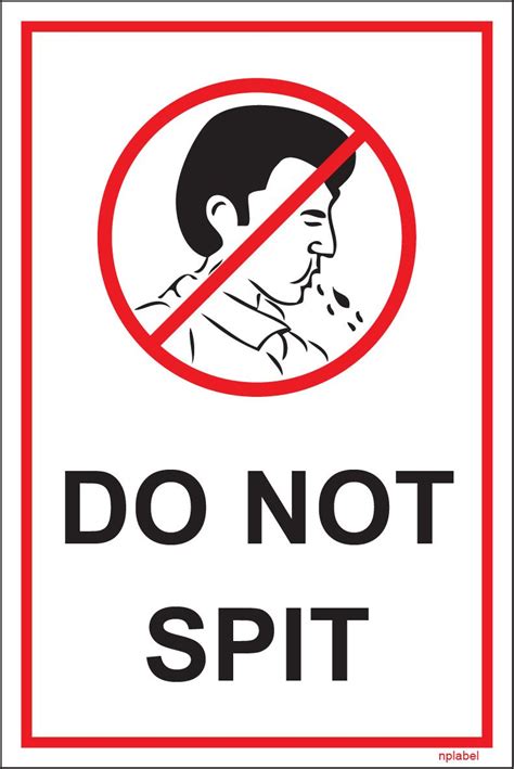NPLABEL Do Not Spit Sign Label, Do Not Spit Sign Sticker Aluminum ...