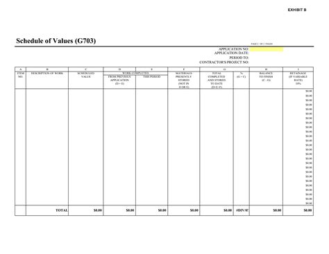 Schedule of Values - Template Spark...: Premium Template - Template Spark