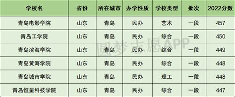 青岛民办大学排名2022最新排名榜单（含分数线）-高考100