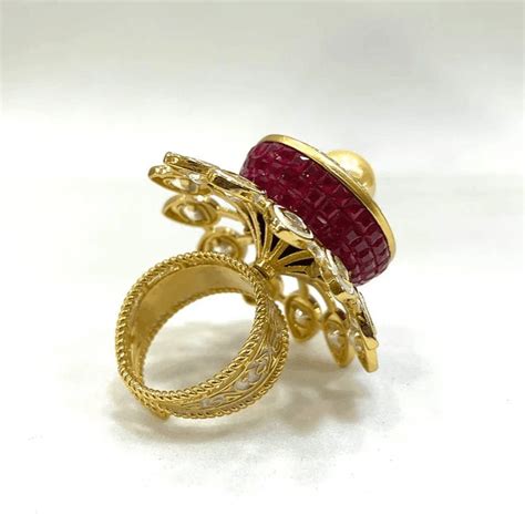 Majestic Pearl Ruby Ring – Timeless Elegance-Free Size
