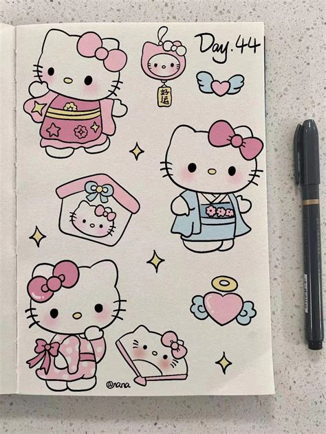 ʚ𓐄 𝒔𝒐𝒇𝒕𝒚𝒔𝒌𝒊𝒊𝒆𝒔 ꔛ ⁺ ♡̷̷̷ | Hello kitty drawing, Cute easy doodles, Kitty ...