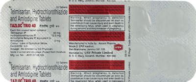 Tazloc Trio 40 Tablet: Uses, Side Effects, Price, Dosage & More Info ...
