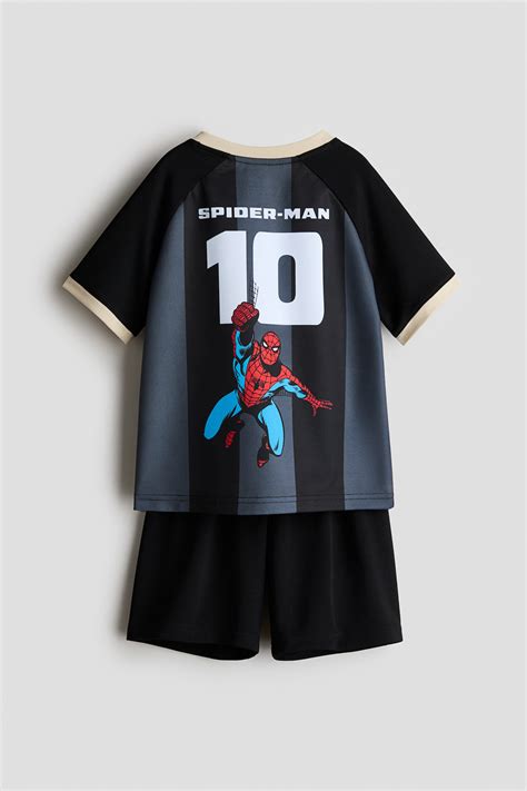 Black/Spider-Man 2-piece football set for kids | H&M IN