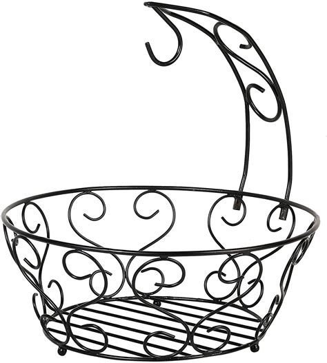 Buy Ezzu Crafts Wire Fruit Basket - Round Metal Standing Standard ...