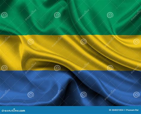 High Detailed Flag of Gabon. National Gabon Flag. Africa Stock ...