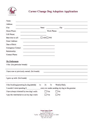 Printable Free Dog Grooming Forms | pdfFiller