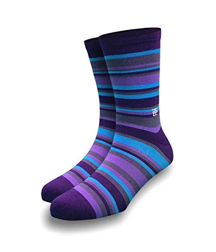 SockSoho Premium Colorful Stripes Men Cotton Socks - Blueberry Edition ...