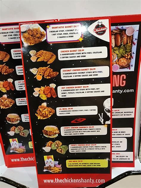 Menu at The Chicken Shanty restaurant, Coeur d'Alene