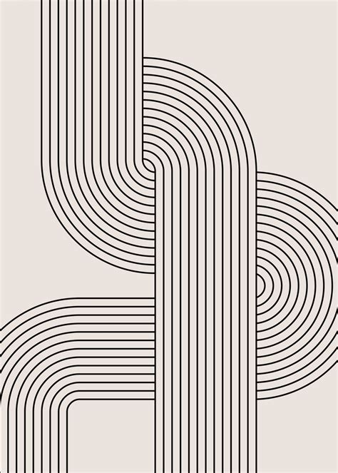 Retro Line Art Bauhaus PrintLine Drawing Wall ArtDigital ...