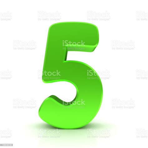 5 Five Number Green Sign 3d Rendering Stock Photo - Download Image Now ...