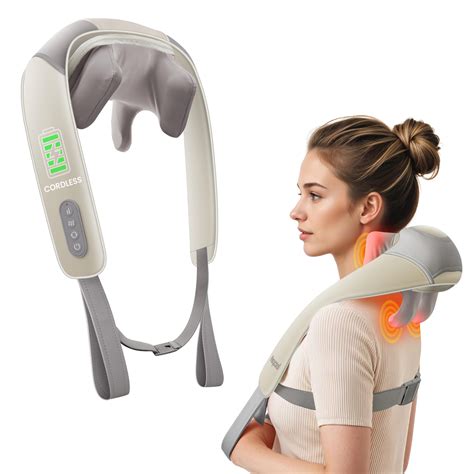 Amazon.com: Heycool Cordless Neck Massager with Heat, 4D Deep Kneading ...