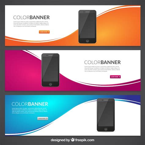 Phone screen banner design Vectors - Download Free High-Quality Vectors ...