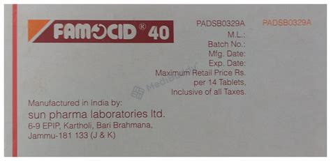Famocid 40 Tablet: Price, Uses, Side Effects & How to Use - MediBuddy