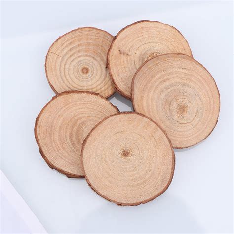 Buy Wood Slices Crafts Natural Circles Slabs Rustic Small Bark Slab ...