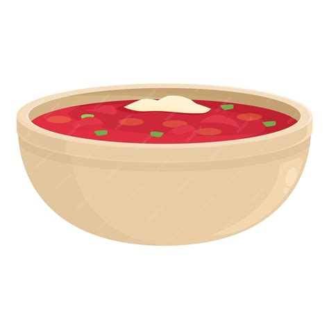 Borsch plaat pictogram cartoon vector Voedselrecept Lekker diner ...