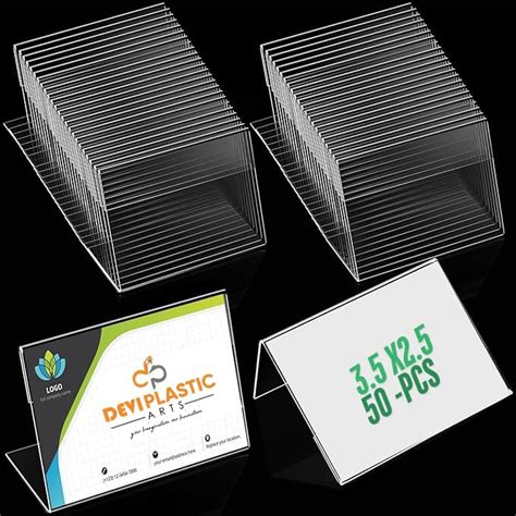 Premium L-Shape Acrylic Sign Holder Table Display Stand for Name Cards ...