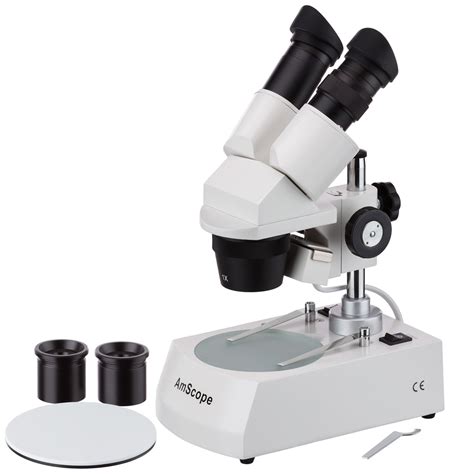 AmScope SE305-PZ Binocular Stereo Microscope, WF10x and WF20x Eyepieces ...