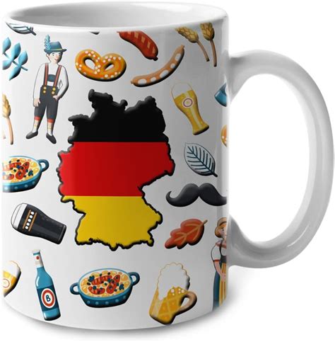 Amazon.com: Lotacy German Gifts And Souvenirs, German Coffee Mug With Germany Flag Symbols ...