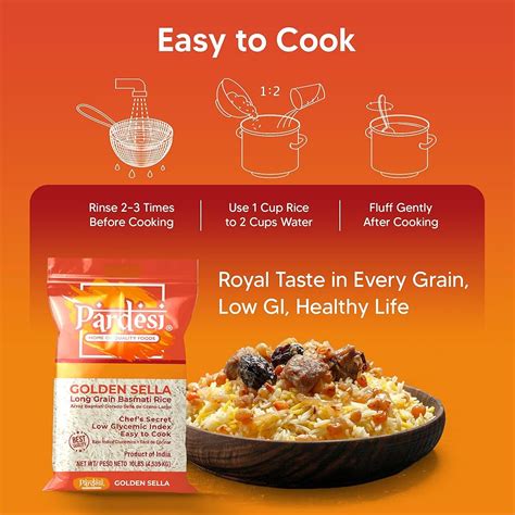 PARDESI Basmati Golden Sella Parboiled Rice 10LB - Easy to India | Ubuy