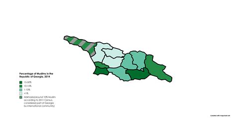Map of Muslim percentage in Republic of Georgia, 2014(include Abkhazia data from 2011) : r/MapPorn