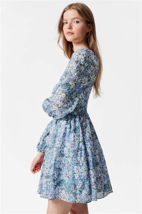 Mini abito baby-doll - Motivo floreale blu - DONNA | H&M IT