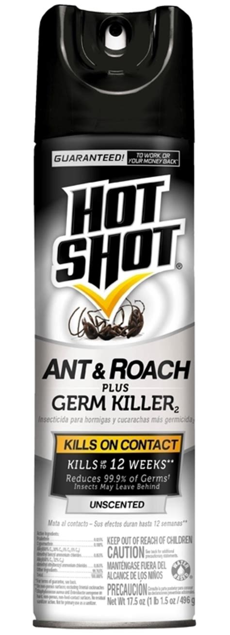 Hot Shot Ant and Roach Killer, Unscented Aerosol, Germ Reducer, 17.5 Oz ...