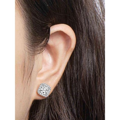 Buy Peora American Diamond Silver Plated White Stud Earrings Online