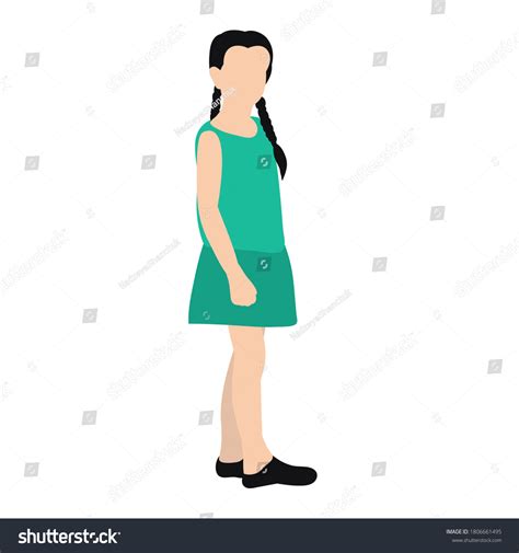 Vector Isolated Silhouettes Little Girl Stands: เวกเตอร์สต็อก (ปลอดค่าลิขสิทธิ์) 1806661495 ...