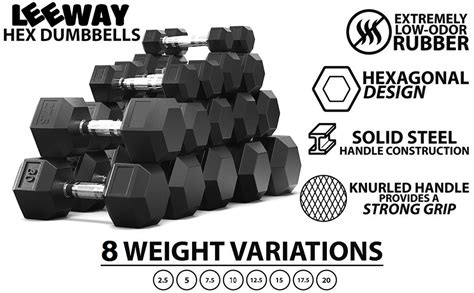 Buy LEEWAY Hex Dumbbells Weights Pack (40 Kg*2)|Gym Dumbbells|Rubber ...