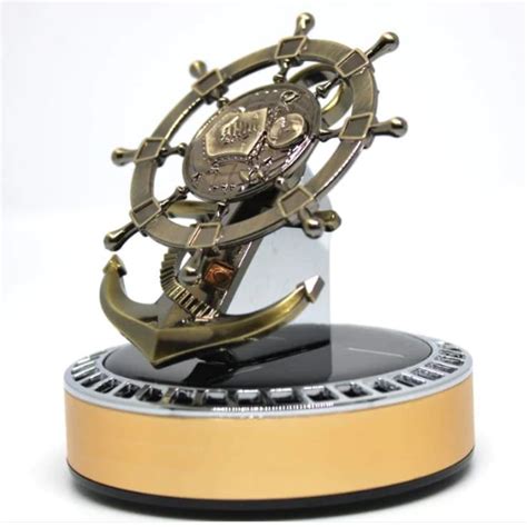 Solar Powered Rotating Ship Helm Wheel with Anchor Air Freshener Car D ...