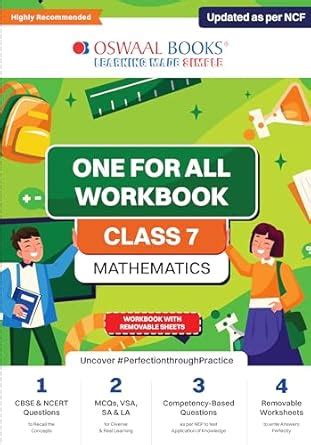 Oswaal NCERT & CBSE One For All Workbook | Mathematics | Class 7 ...