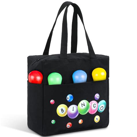 Windyun Black Bingo Dauber Bags with 10 Pockets and Handle Zipper Bingo ...