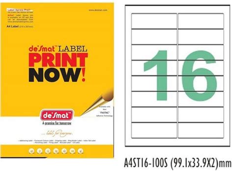 DESMAT A4 sheet 16 label and sticker Self-adhesive Paper Label Price in ...