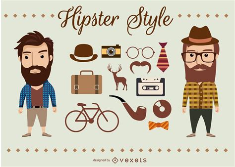 Hipster Characters And Elements Vector Download