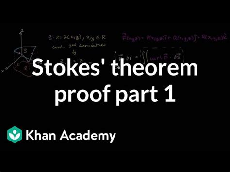 Stokes' theorem proof (Part - 1) - Mathematics, Engineering Video ...