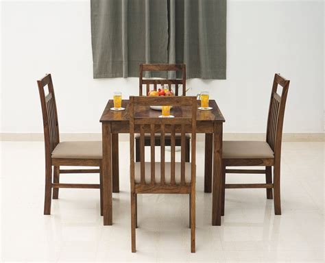 Buy Sheesham Wood 4 Seater Dining Table Set with 4 Chair for Dining ...