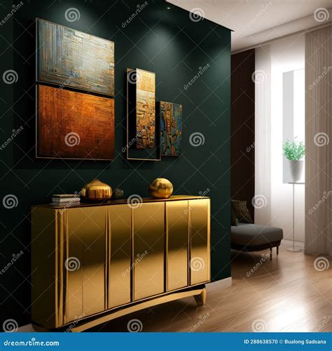 Black Room Interior in Ancient Egyptian Style, Gold Decor, Fantasy ...