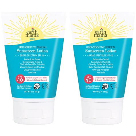 Buy Earth Mama Uber-Sensitive Mineral Sunscreen Lotion SPF 40 | Reef ...