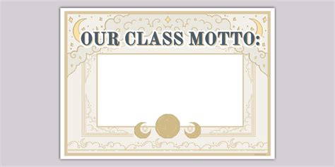 Celestial-Themed Class Motto Display Sign (teacher made)