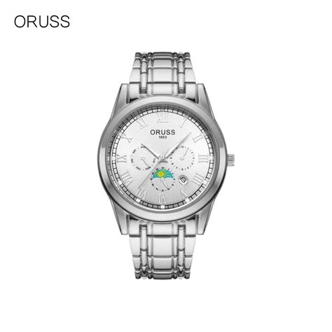 ORUSS Men’s Quartz Business Watch – Stainless Steel, Calendar Display ...