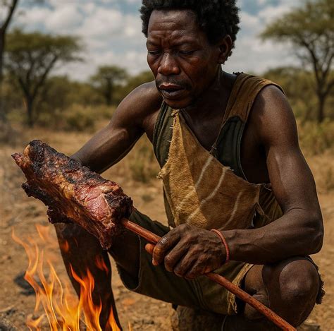 Hadzabe man he cook intestine #reels #hadzabelife #shorts #food #foodie ...
