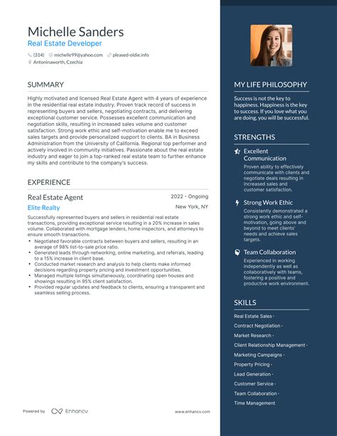 3 Successful Real Estate Developer Resume Examples And Writing Tips for ...