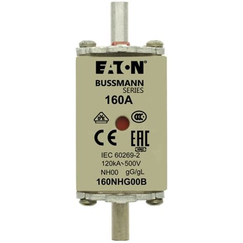 160NHG00B Eaton | Eaton 160A Centred Tag Fuse NH00 500V ac | 703-8664 | RS