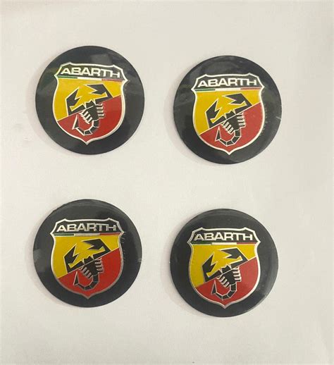 AUTO MT 4pcs Abarth Sign Emblem Car Wheel Center Hub Cap Caps Badge ...