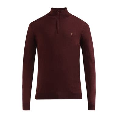 Buy Farah Men Maroon Half Zip Redchurch Sweatshirt for Men Online | The ...
