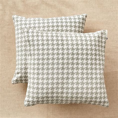 Buy Stria Ash Set of 2 Houndstooth Print Cushion Covers - 40x40cm from ...