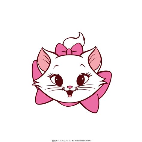 可爱玛丽猫图片_卡通动物_动漫卡通-图行天下素材网