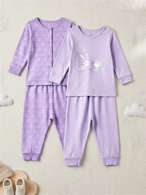 Mothercare Girls Cuddle Bunny Printed Full Sleeve 4-Piece Top and ...