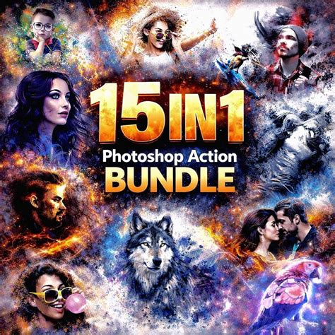15 in 1 Professional Photoshop Action Bundle | Creative Effects Pack - Etsy